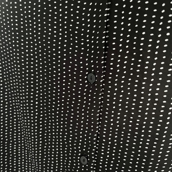 Adrianna papell black sheer button down collar sleeveless top XL - Picture 2 of 7